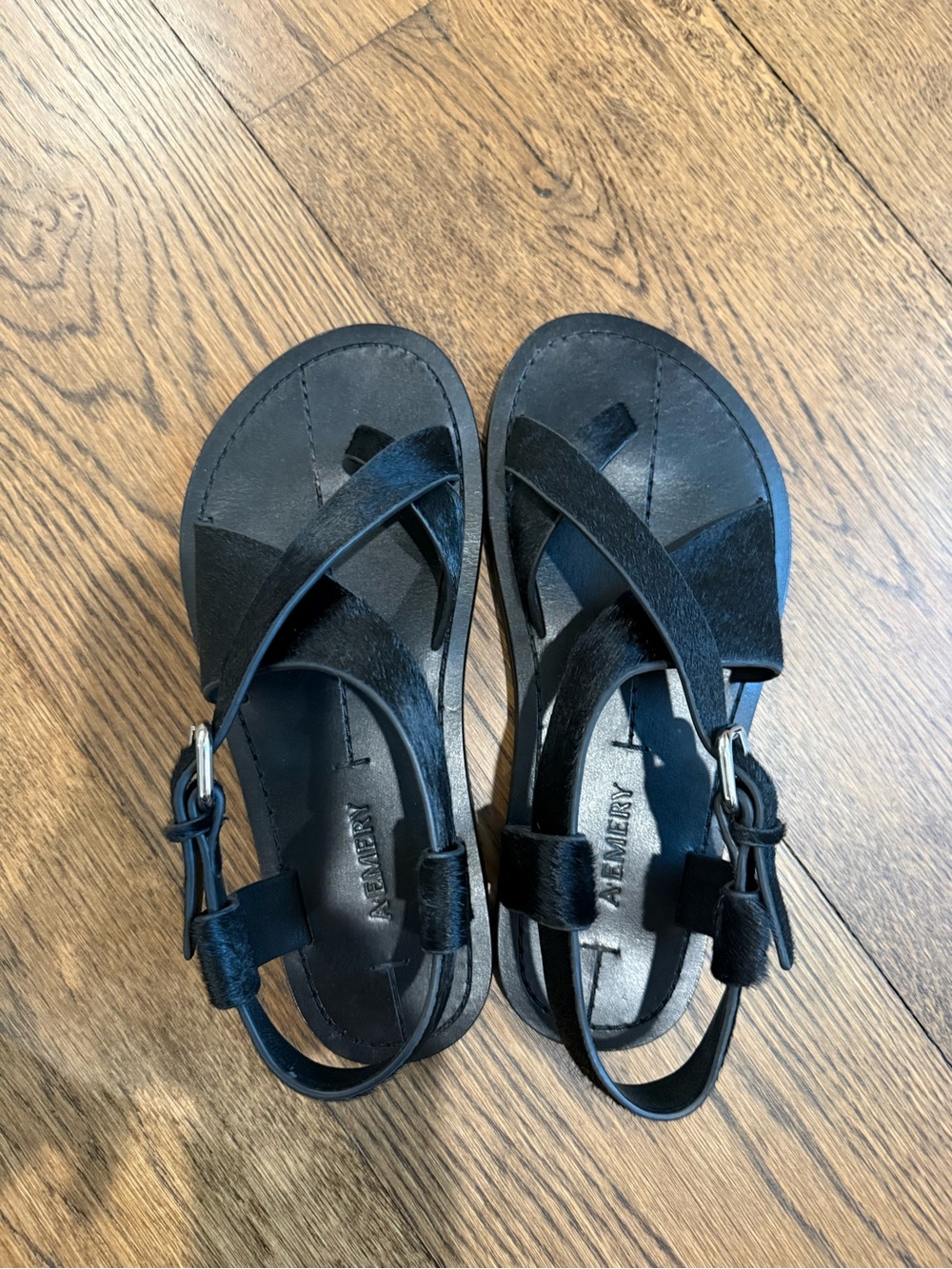 A. Emery- Pony hair fall sandal